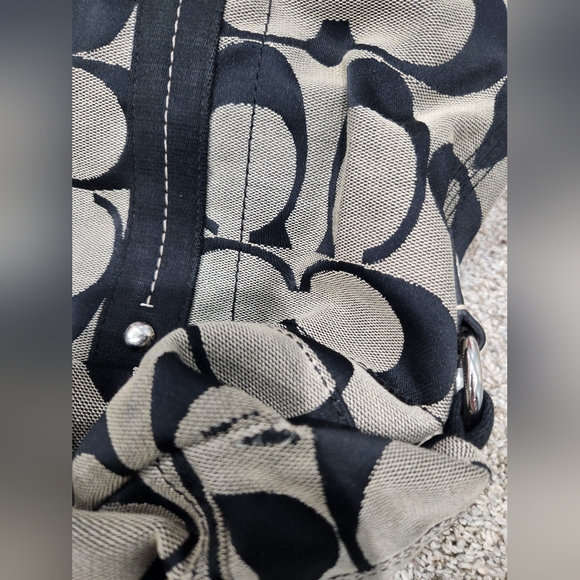 Coach Tote in Black and Gray Signature Print - Picture 2 of 6
